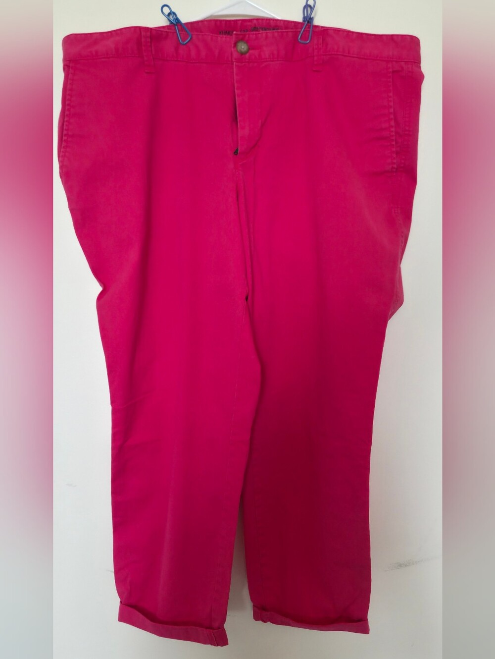 GAP Bright Pink Girlfriend Khaki Cropped Pants